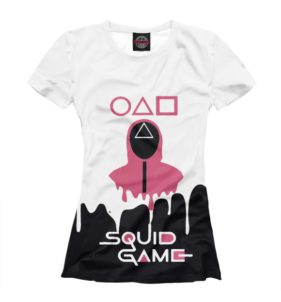 Женская футболка с изображением Игра в кальмара цвета Белый