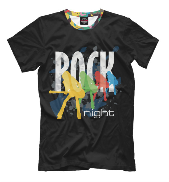 Мужская футболка с изображением ROCK цвета Белый