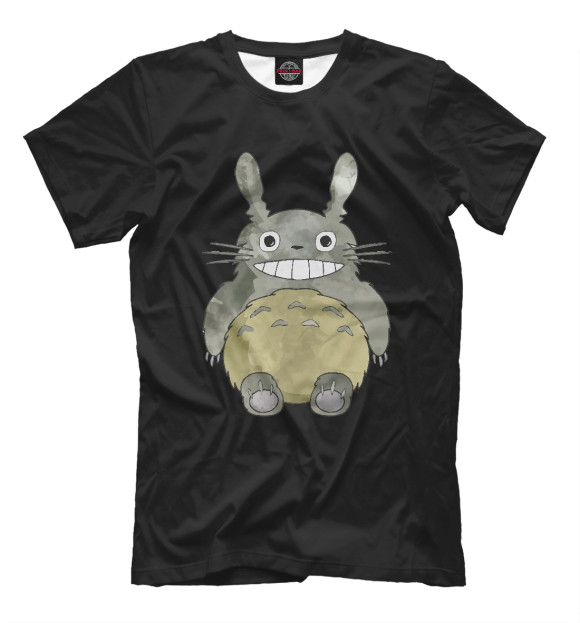 Мужская футболка с изображением Smiling Totoro цвета Белый