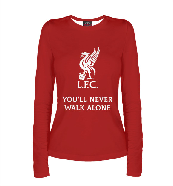 Женский лонгслив с изображением You'll never walk alone цвета Белый