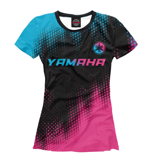 Женская футболка с изображением Yamaha Neon Gradient цвета Белый