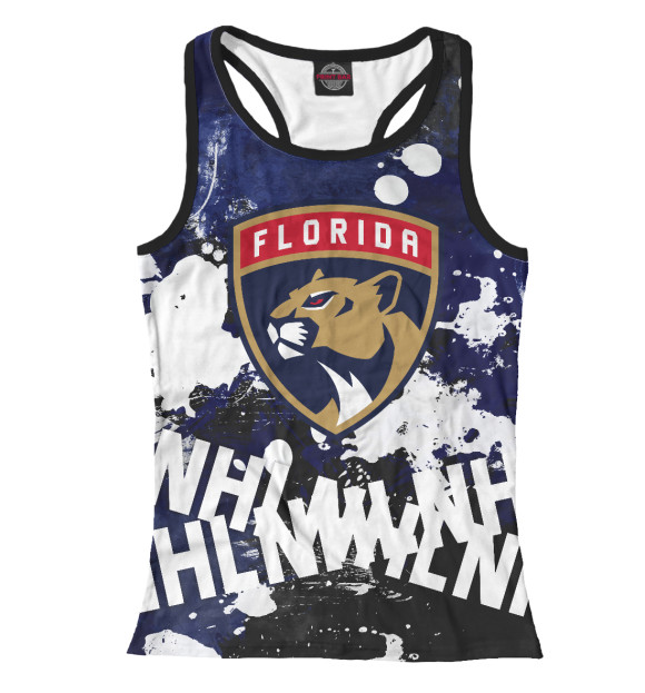 Женская майка-борцовка с изображением Флорида Пантерз цвета Белый