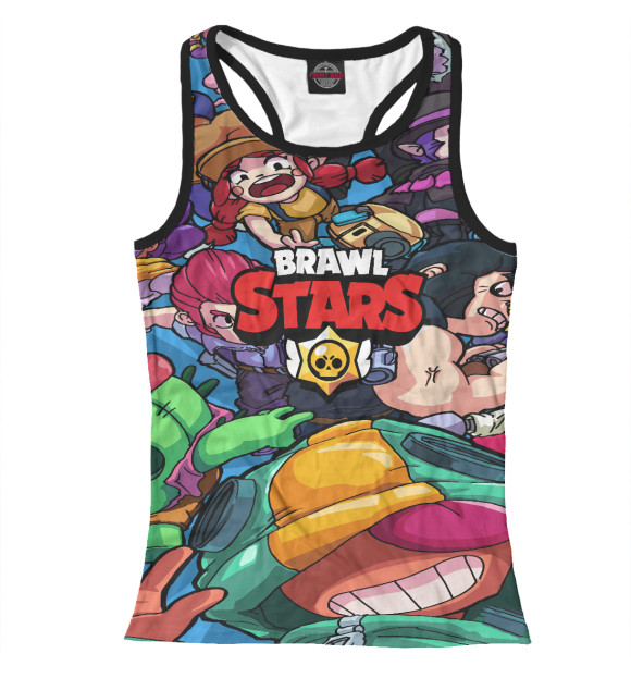 Женская майка-борцовка с изображением Все Бравлеры цвета Белый