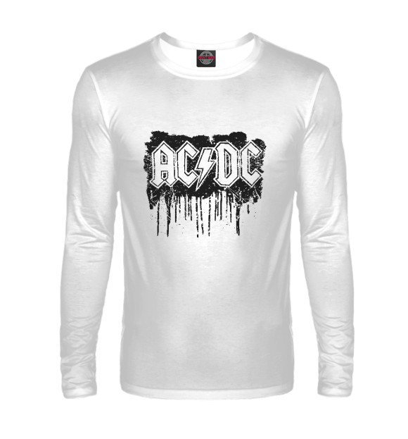 Мужской лонгслив с изображением AC/DC цвета Белый