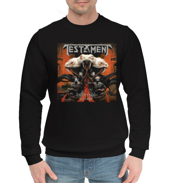 Мужской хлопковый свитшот с изображением Testament цвета Черный
