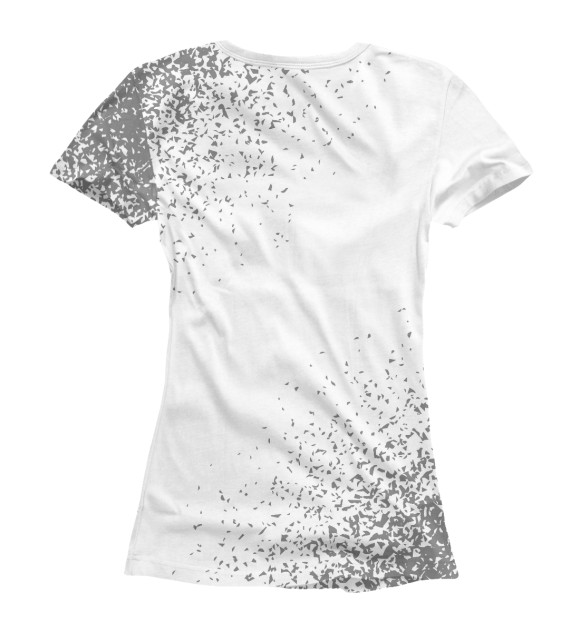 Женская футболка с изображением Барабанщик суббота воскресенье (брызги) цвета Белый