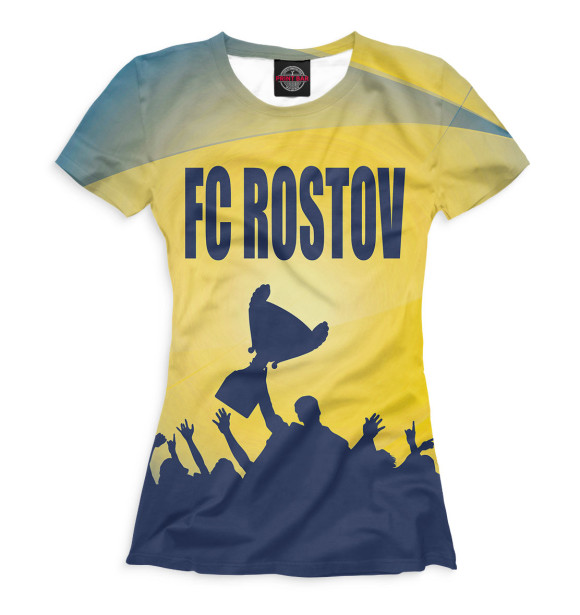Женская футболка с изображением ФК Ростов цвета Белый