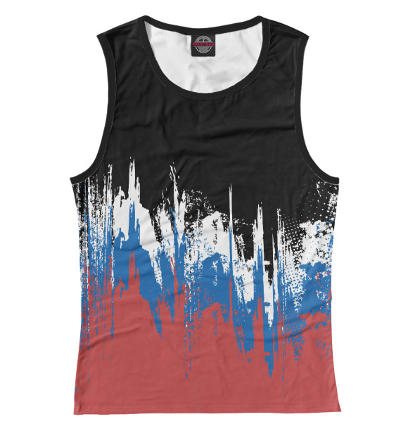 Женская майка с изображением Триколор цвета Белый