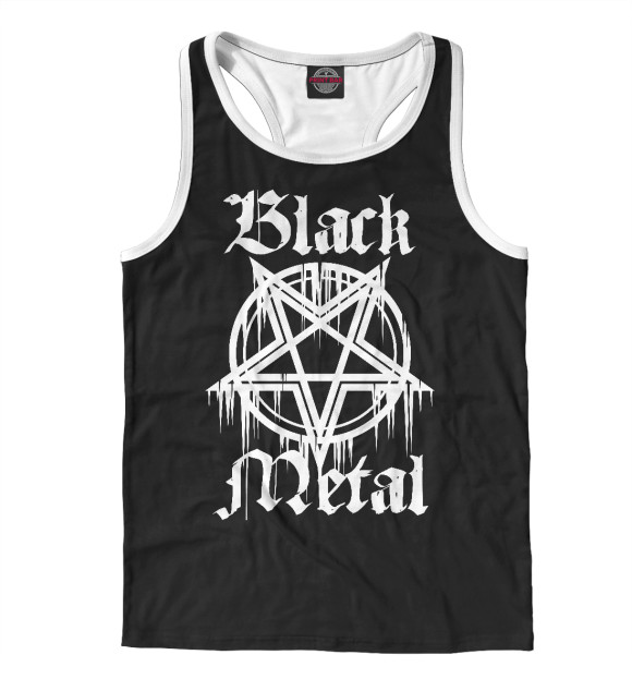 Мужская майка-борцовка с изображением Black metal цвета Белый