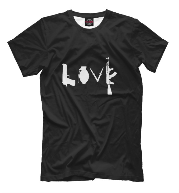Мужская футболка с изображением Banksy LOVE цвета Белый