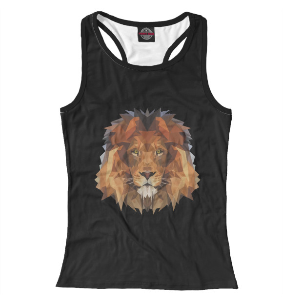 Женская майка-борцовка с изображением Лев цвета Белый