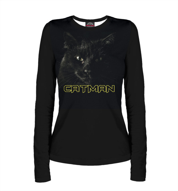 Женский лонгслив с изображением Catman - Кэтмен цвета Белый