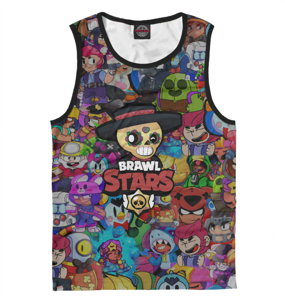 Мужская майка с изображением Brawl Stars:Poko цвета Белый