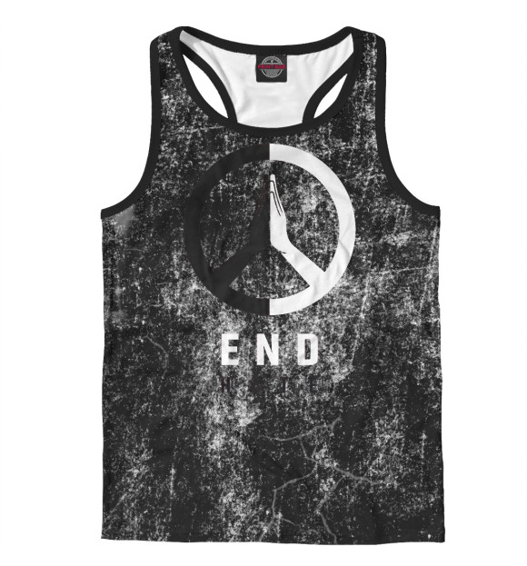 Мужская майка-борцовка с изображением End Hate - Black and White цвета Белый