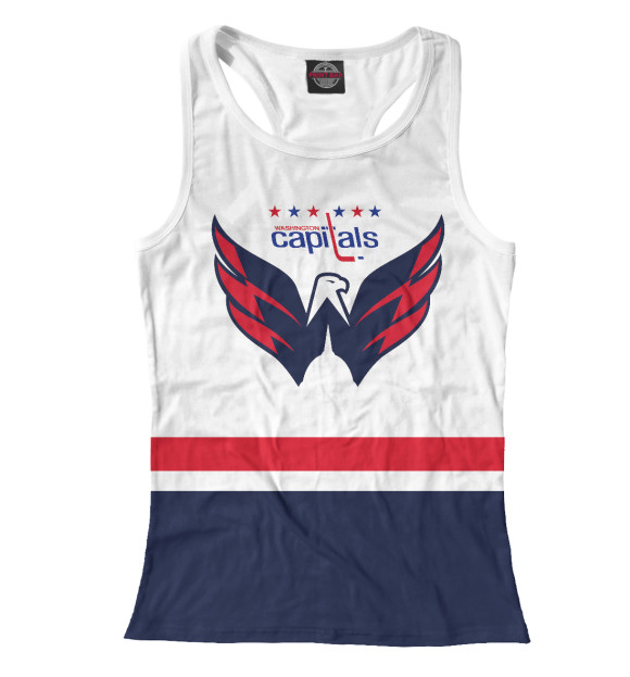 Женская майка-борцовка с изображением Вашингтон Кэпиталз цвета Белый