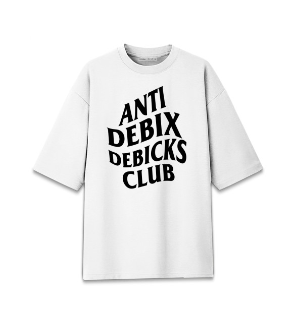 Женская футболка оверсайз с изображением Anti debix debicks club цвета Белый