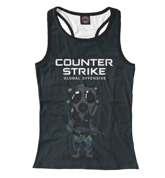Женская майка-борцовка с притом Counter-Strike цвета Белый Женская майка-борцовка с изображением Counter-Strike цвета Белый
