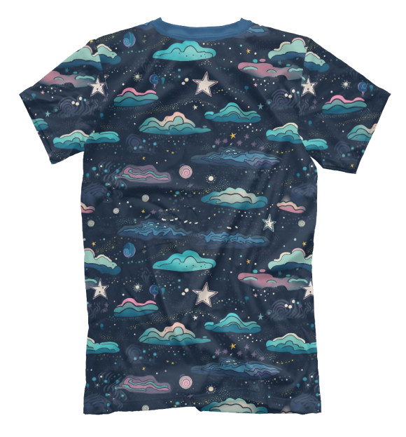 Мужская футболка с изображением Звездное небо цвета Белый