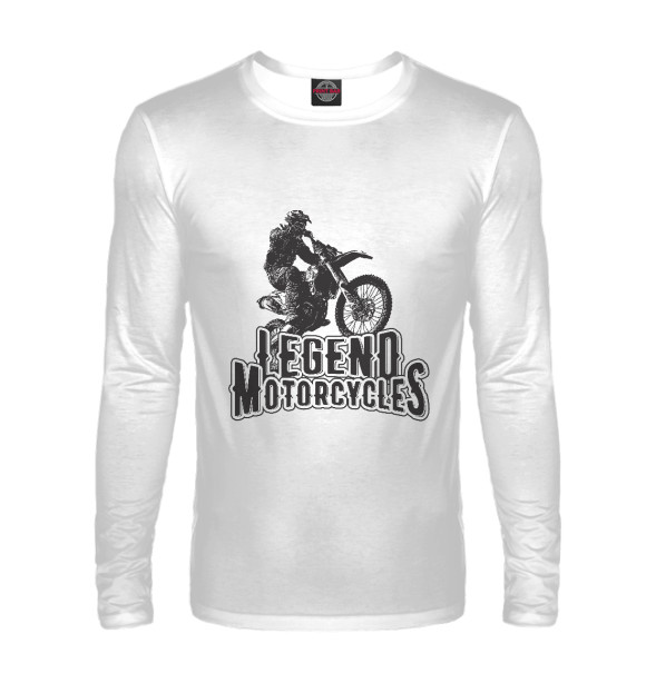 Мужской лонгслив с изображением Legend motorcycles цвета Белый