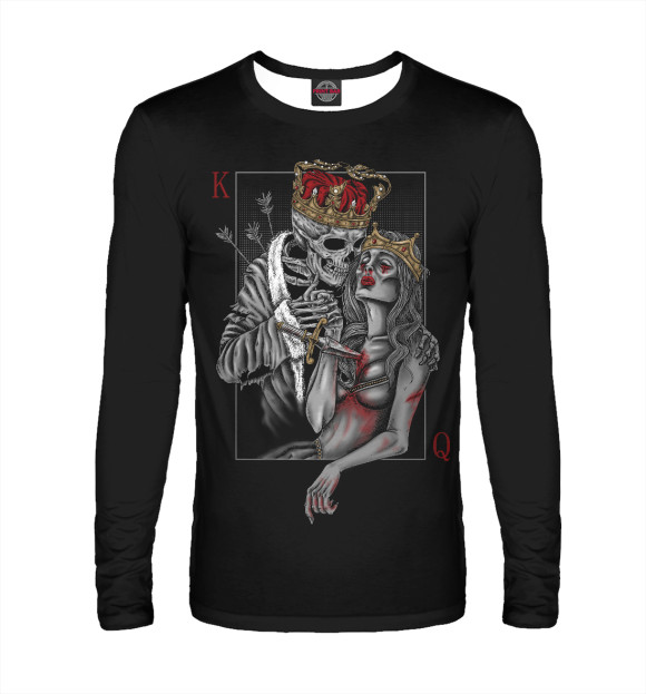 Мужской лонгслив с изображением The Skull King and Queen цвета Белый