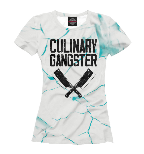 Женская футболка с изображением Culinary Gangster цвета Белый