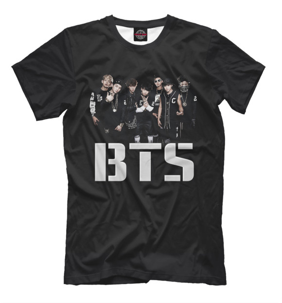 Футболка для мальчиков с изображением BTS цвета Белый
