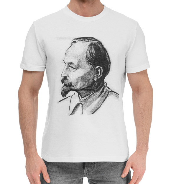 Мужская хлопковая футболка с изображением Феликс цвета Белый