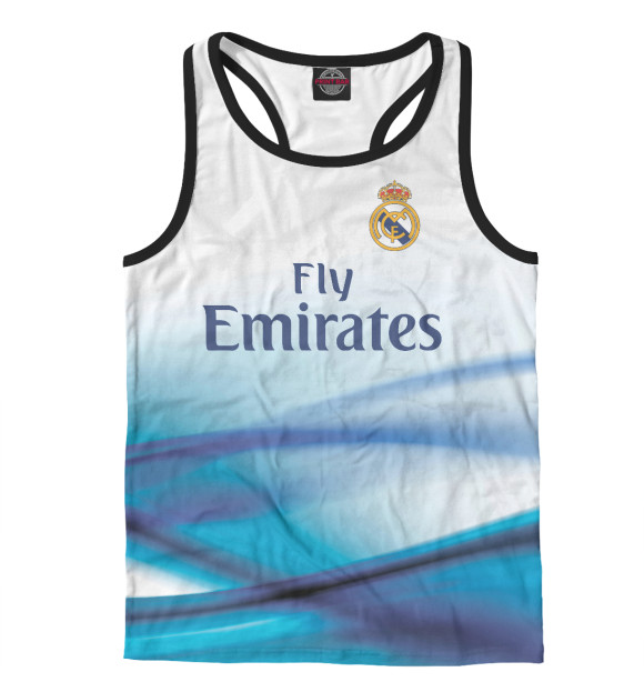 Мужская майка-борцовка с изображением Real Madrid цвета Белый