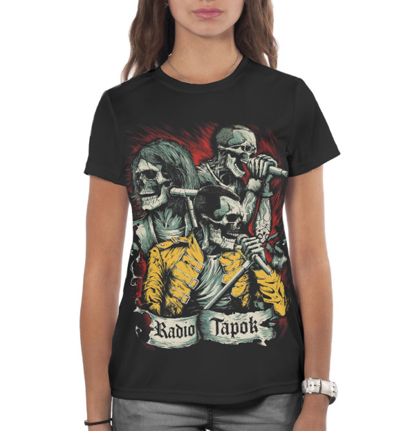 Женская футболка с изображением RADIO TAPOK цвета Белый