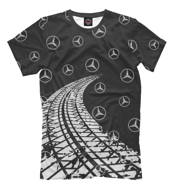 Мужская футболка с изображением Mercedes / Мерседес цвета Белый