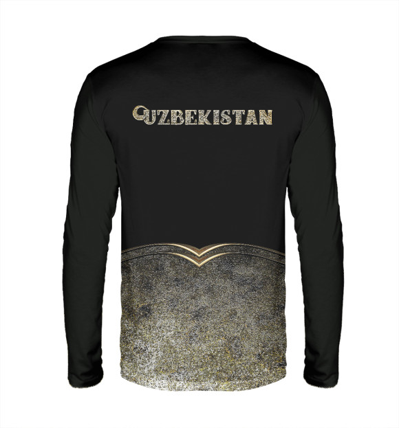 Мужской лонгслив с изображением Uzbekistan Gold цвета Белый