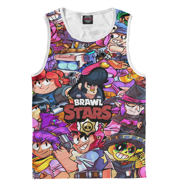 Мужская майка с изображением Brawl Stars BULL цвета Белый