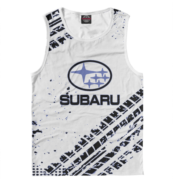 Мужская майка с изображением Subaru цвета Белый