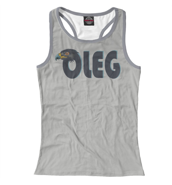 Женская майка-борцовка с изображением Олег орел цвета Белый