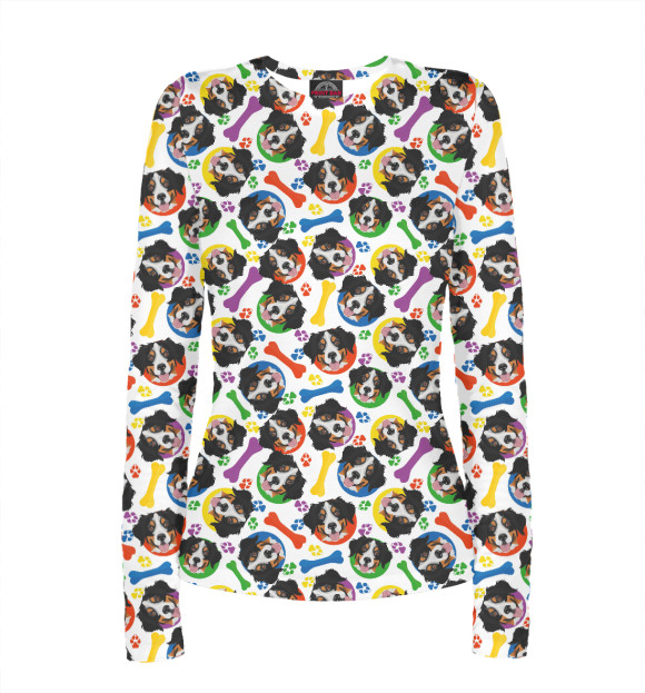 Женский лонгслив с изображением Бернский Зенненхунд цвета Белый