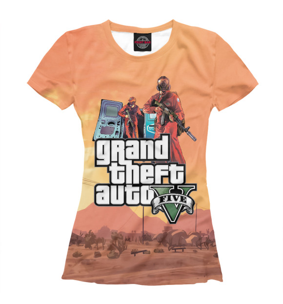 Футболка для девочек с изображением Grand Theft Auto | GTA цвета Белый
