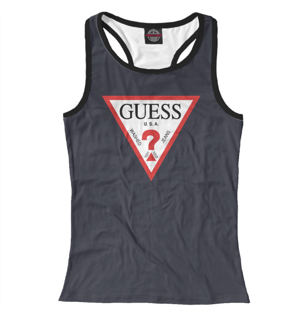 Женская майка-борцовка с изображением GUESS цвета Белый