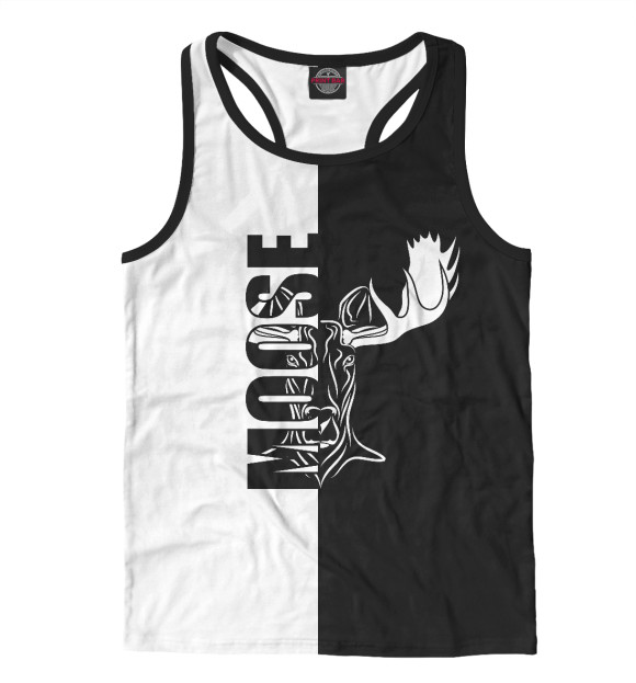 Мужская майка-борцовка с изображением Лось цвета Белый