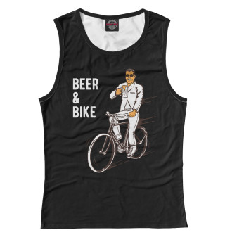 Женская майка Велосипед и пиво