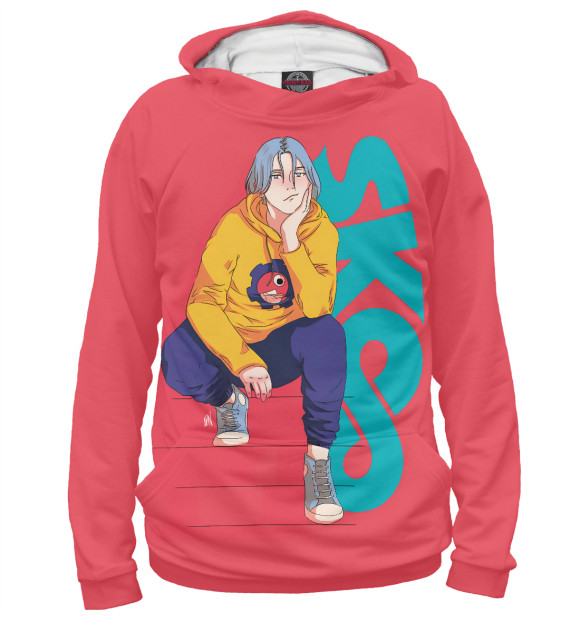 Мужское худи с притом SK8 the Infinity цвета Белый Мужское худи с изображением SK8 the Infinity цвета Белый