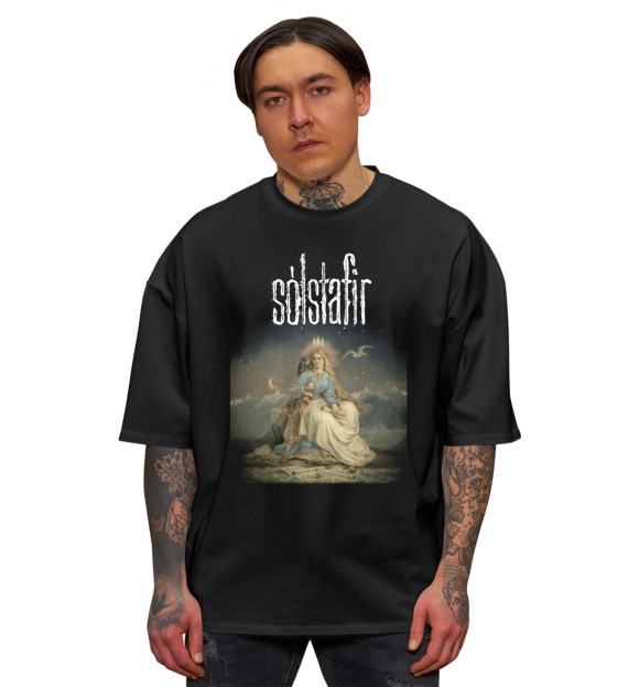 Мужская футболка оверсайз с изображением Solstafir цвета Черный