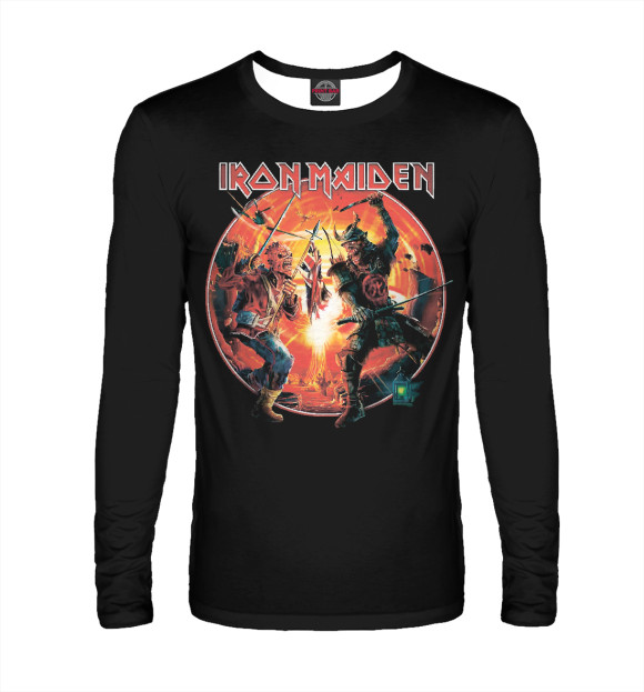 Мужской лонгслив с изображением Iron Maiden цвета Белый