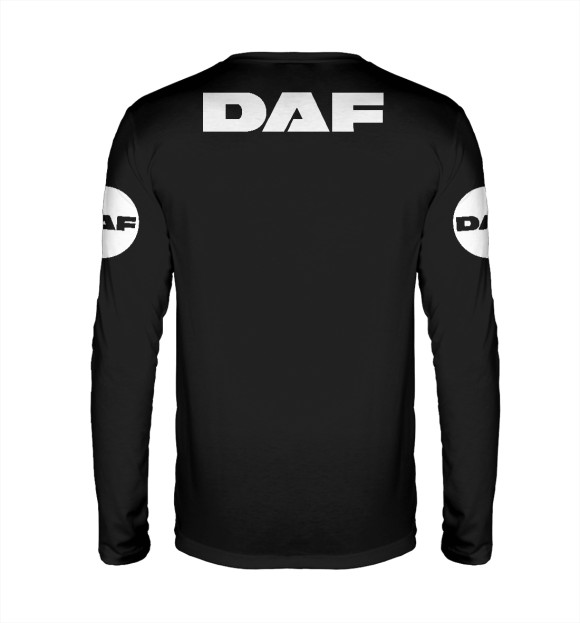Мужской лонгслив с изображением DAF \ Дальнобойщик цвета Белый