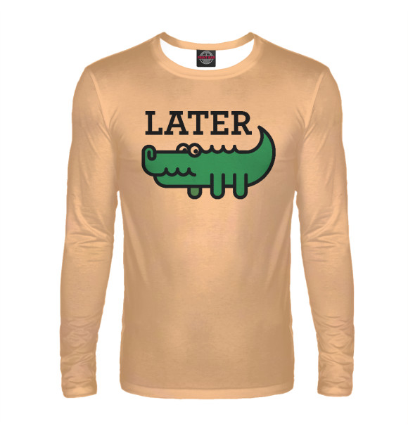 Мужской лонгслив с изображением Later Gator цвета Белый