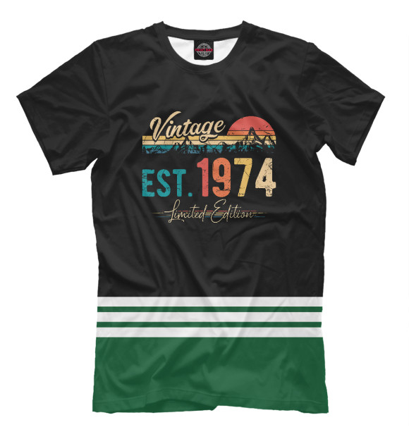 Футболка для мальчиков с изображением Vintage 1974 Retro цвета Белый