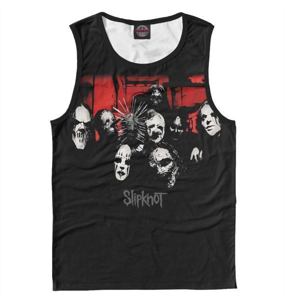 Майка для мальчика с притом Slipknot цвета Белый Майка для мальчика с изображением Slipknot цвета Белый