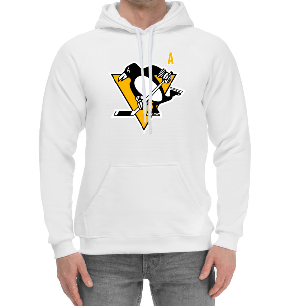 Мужской хлопковый худи с изображением Малкин Форма Pittsburgh Penguins 2018 цвета Белый