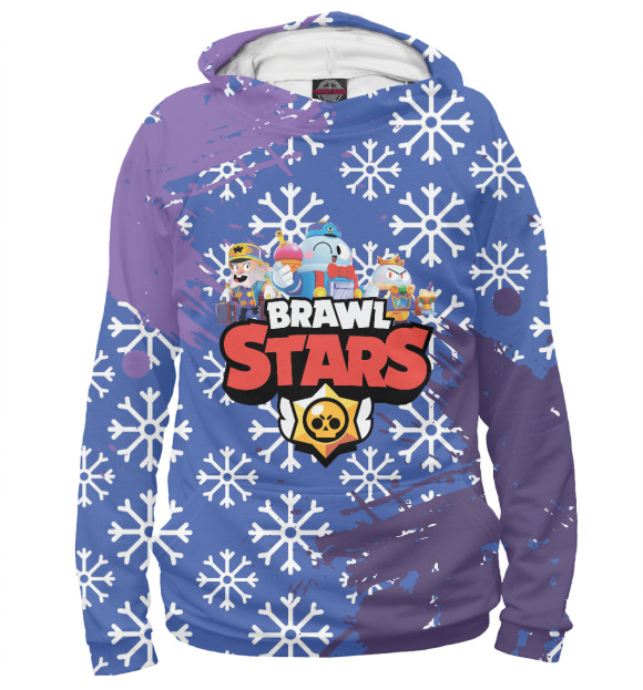 Мужское худи с изображением Brawl Stars цвета Белый
