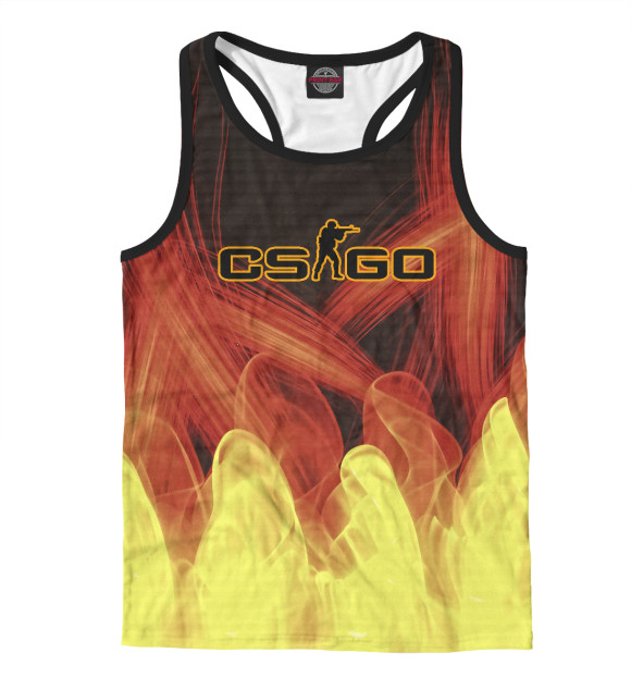 Мужская майка-борцовка с изображением CS:GO цвета Белый