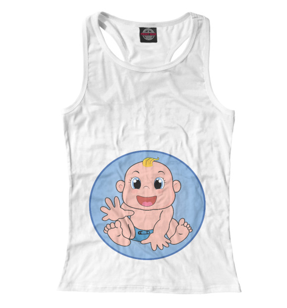 Женская майка-борцовка с изображением Беременность цвета Белый